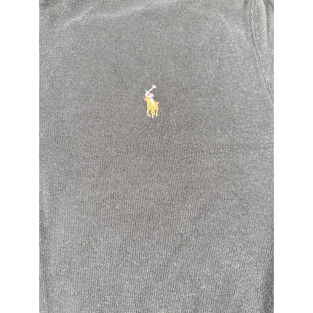 Polo Ralph Lauren Estate Rib Sweatshirt‎ Mens XL  Black Side Slit Quarter Zip - Picture 2 of 5